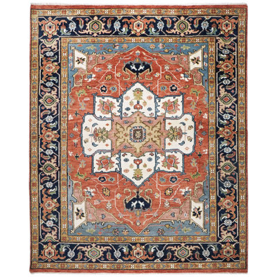 Tapis Oushak en laine noué à la main 9 pi 3 po x 12 po
