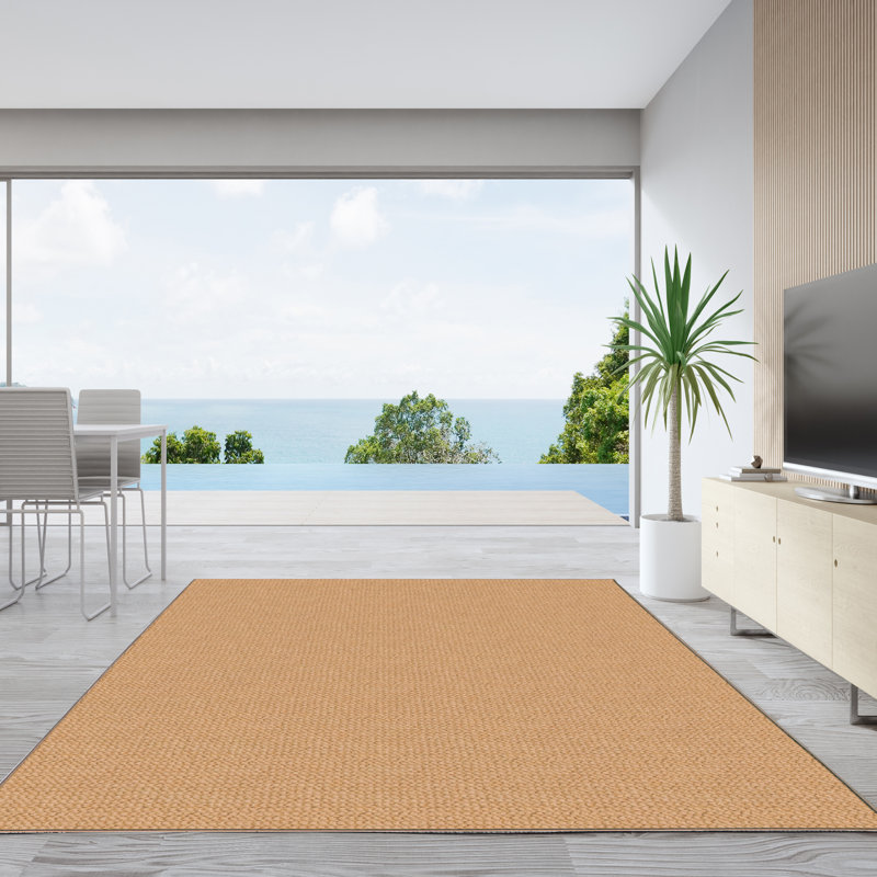 Rhodes Machine Woven Sisal Finish Brown Rug, Rectangle 9'10" x 13'