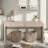 Minelba Farmhouse Console Table with Two Hidden Handle Drawers and Curved Edge