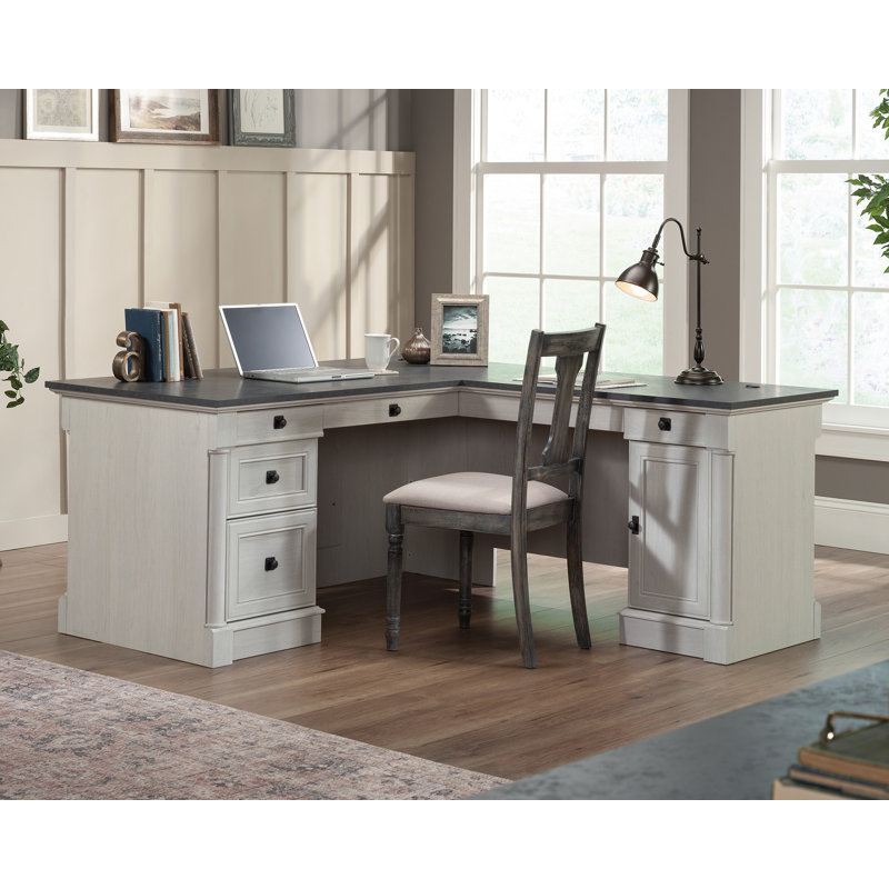 Palladia L-Shaped Computer Desk, Glacier Oak