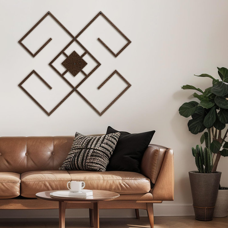 Décoration murale en métal, Bronze, H 30 po x l 30 po x P 0,05 po