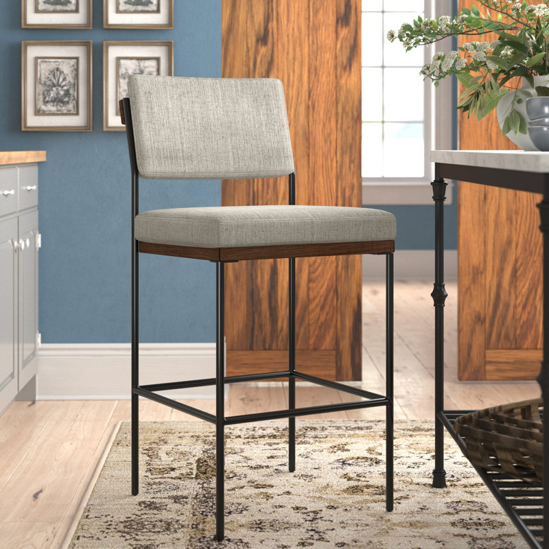 Tabouret Popovich, Tabouret de comptoir (siège d'une hauteur de 26,4, Mélange de flanelle / polyester Savile