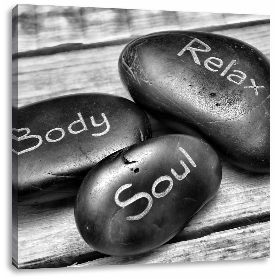 Leinwandbild Wellness Steine Body Soul Relax