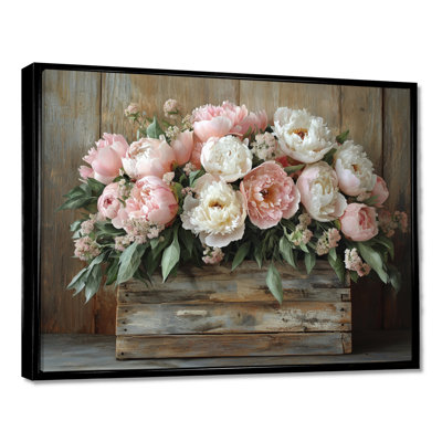 Farmhouse Chic Bouquet II - pivoines, art mural