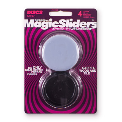 Magic Sliders 2.38 in. Adhesive Polymer Sliding Discs in Gray 4 Pack