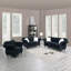 Fauteuil d'appoint rembourré en tissu de velours noir de luxe 1pc