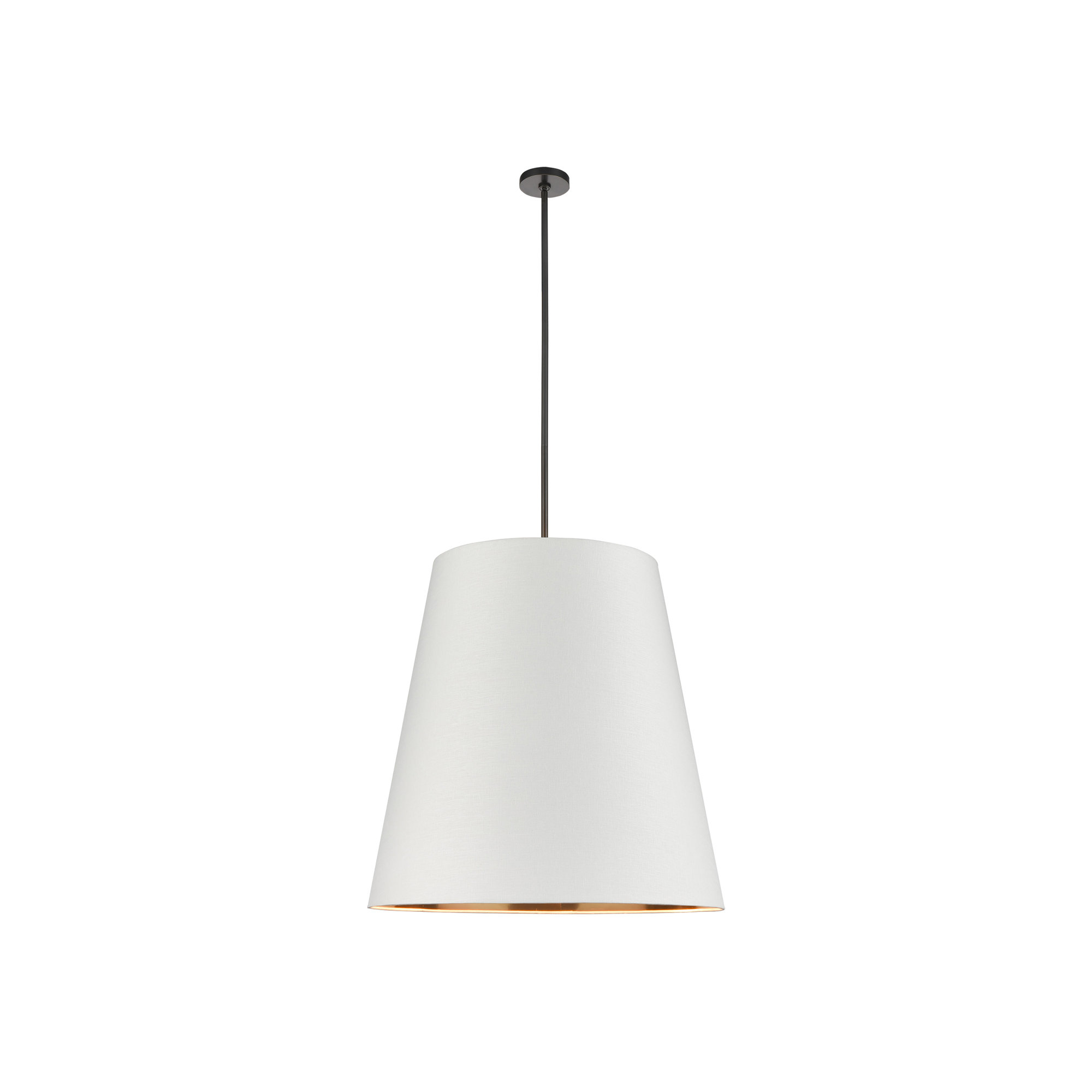3 Light Steel Pendant, 76.88" H x 30" W x 30" D, White, Black