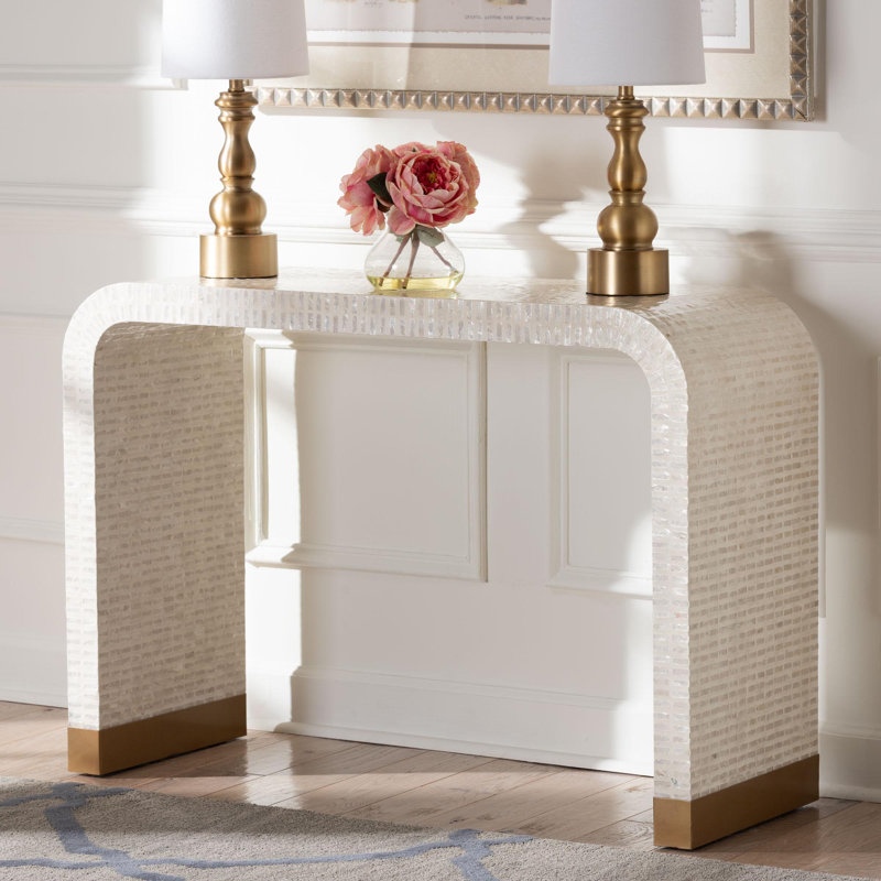 Console en coquille de nacre blanche Capiz