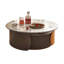 Table basse ronde en bois manufacturé rétro