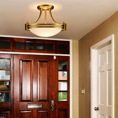 Bouton 2-Light Glass Semi Flush Mount