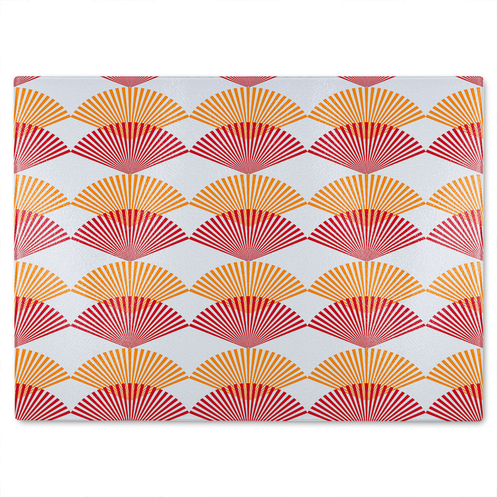 Geometric Sea Shells Glass Chopping Board