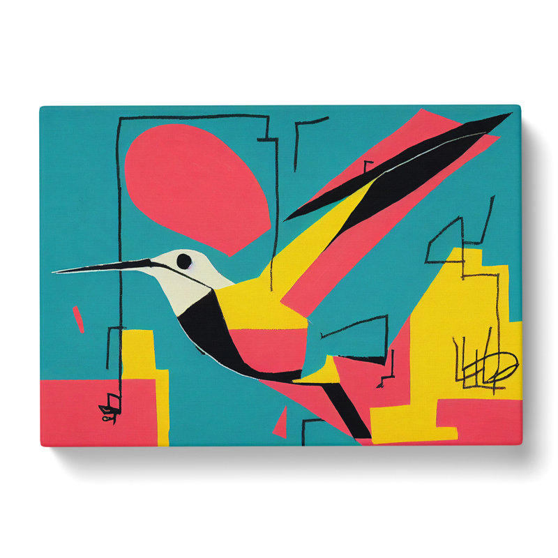 Hummingbird Graffiti Abstract - Wrapped Canvas, 40cm H x 60cm W x 3cm D