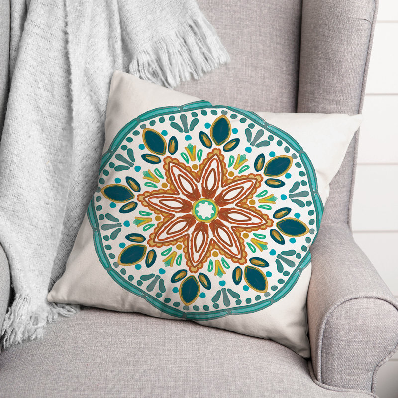 Housse et insert de coussin extérieur d'extérieur, Bleu, Floral 8
