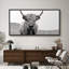 «Animals Highland Cow», portrait en noir et blanc sur toile-98042249-111176951