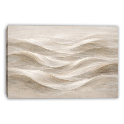 Neutral Flow Lines Wrapped Canvas Wall Art