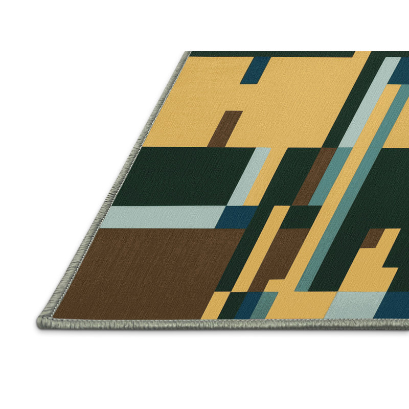 Plains In Pixels Rug, Square 3'