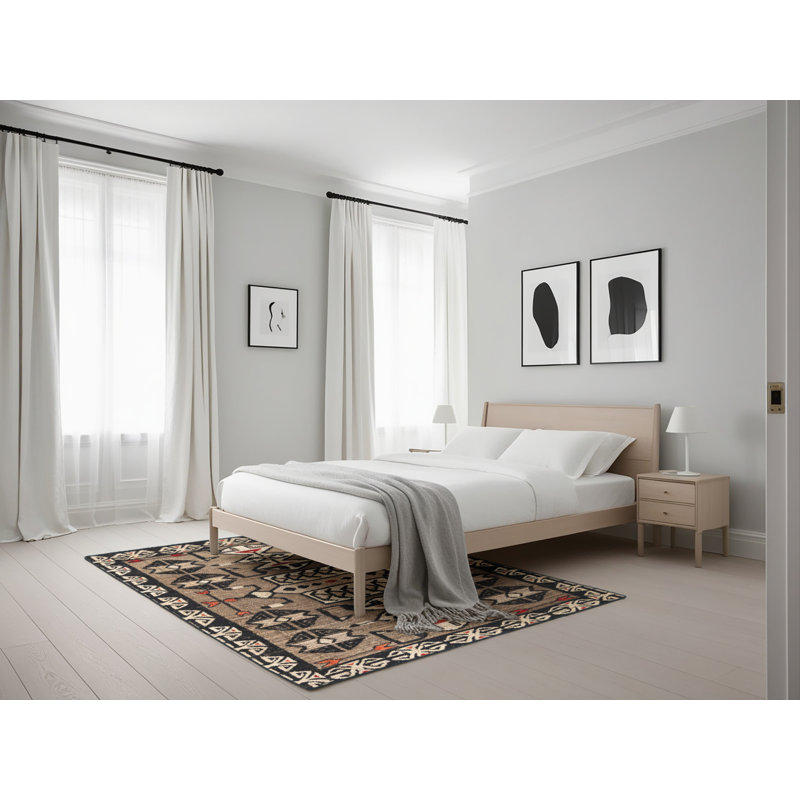 Tapis décoratif multicolore à motif abstrait, Rectangle 5 pi x 7 pi