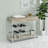 Grey 2 Drawers Home Bar Storage With Wine Rack