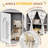 Immersive Wooden Play Kitchen with Removable Sink, Clicking Knobs & Curtained Storage, Realistic Pretend Toys, a Perfect Christmas Gift, to Keep Playroom Tidy (gray)-118677356
