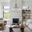 5-light Black Chandelier With Seeded Glass Shades