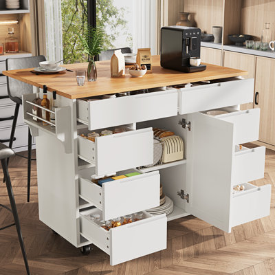 122 cm W Kitchen Island with Top