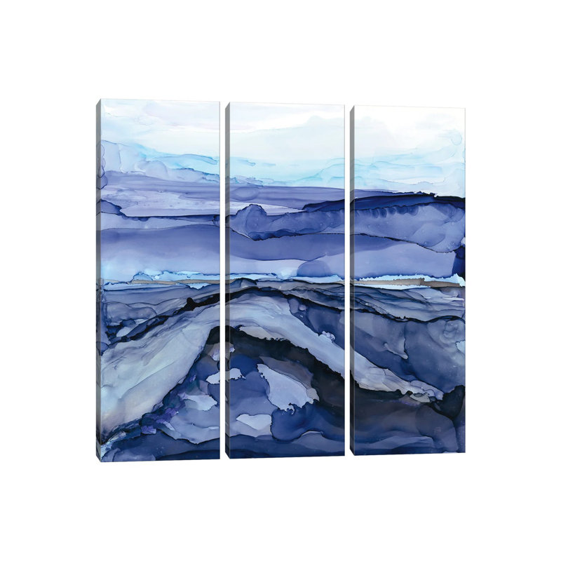 Bluescape V - ensemble d'art mural sur toile tendue (ensemble de 3)