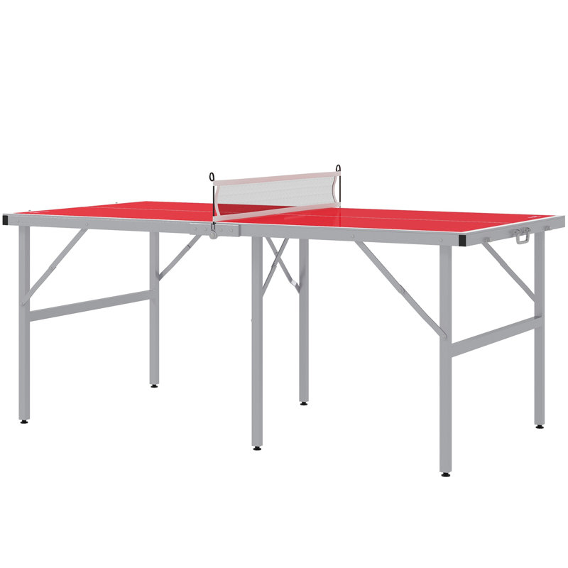 Soozier Mini Ping Pong Table Set for Outdoor and Indoor, Red