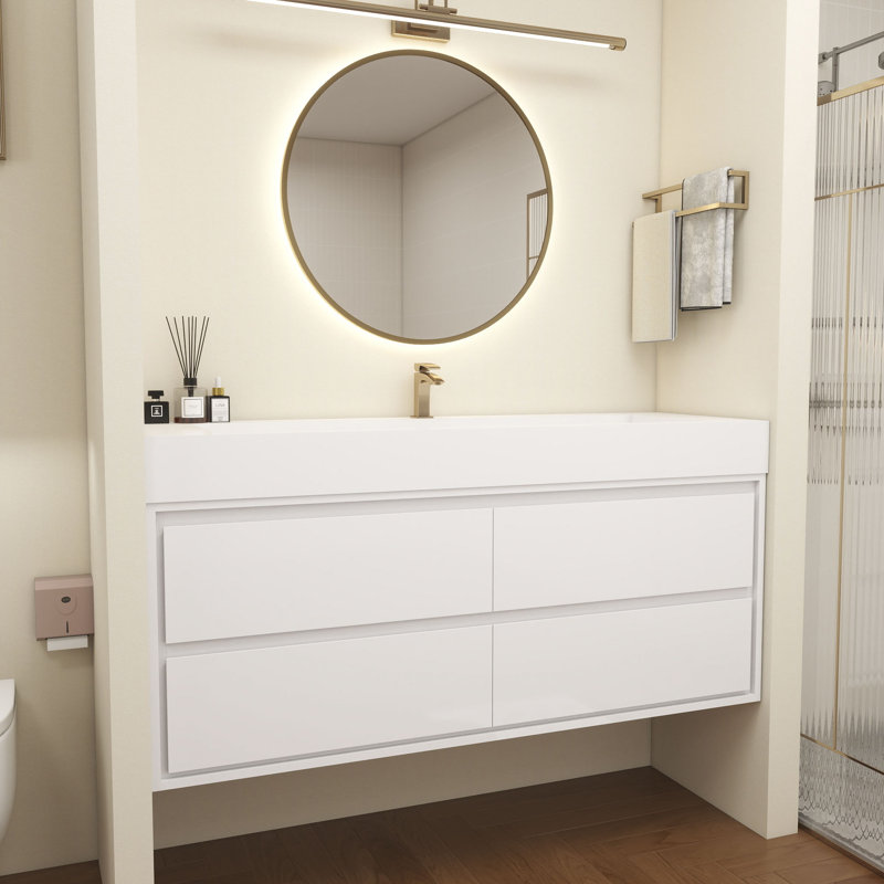 Base de meuble-lavabo 60 po Victoria, Blanc lustré