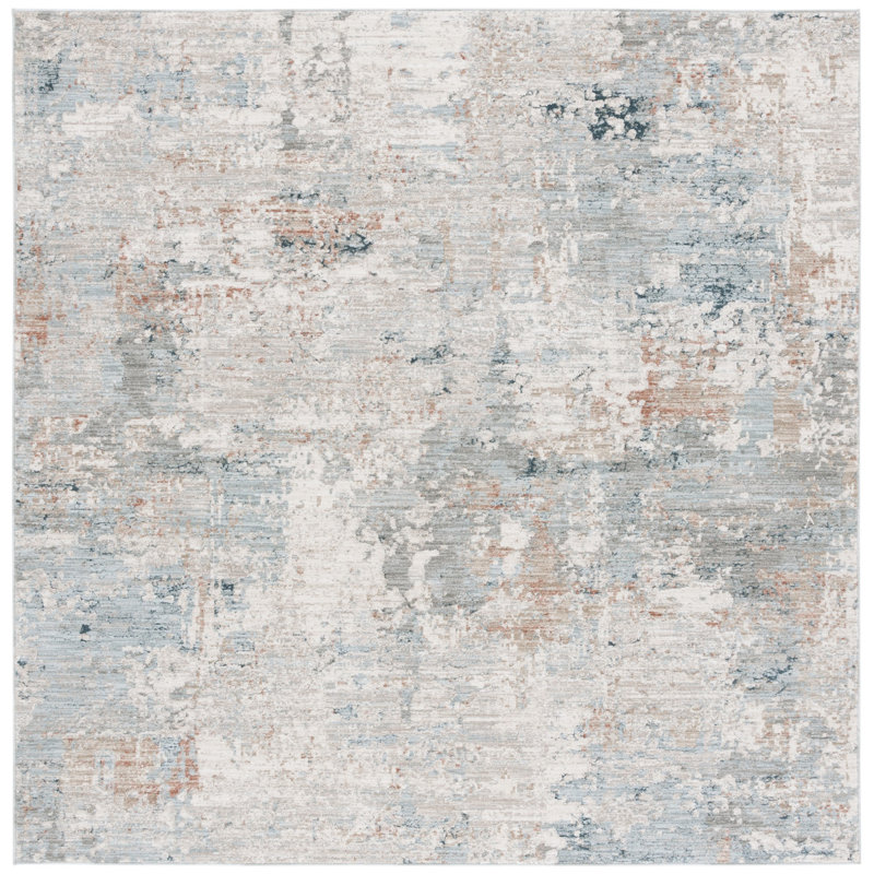 Mayrani Treasure Performance Abstract Rug, Square 6'7"