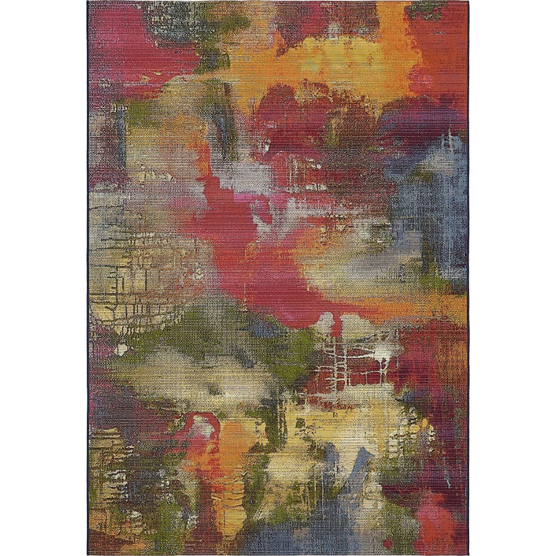 Tapis de véranda d'extérieur couleur magenta, Rectangle 5 pi 3 po x 8 pi