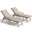 Chaises longues d'extérieur réglables en aluminium avec coussins amovibles (ensemble de 2)-2046552944-2042238245