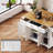 54-Inch Large Kitchen Island With Rubber Wood Drop Leaf, Rolling Storage Cart With 4 Doors, 3 Drawers & Lockable Wheels-457430910