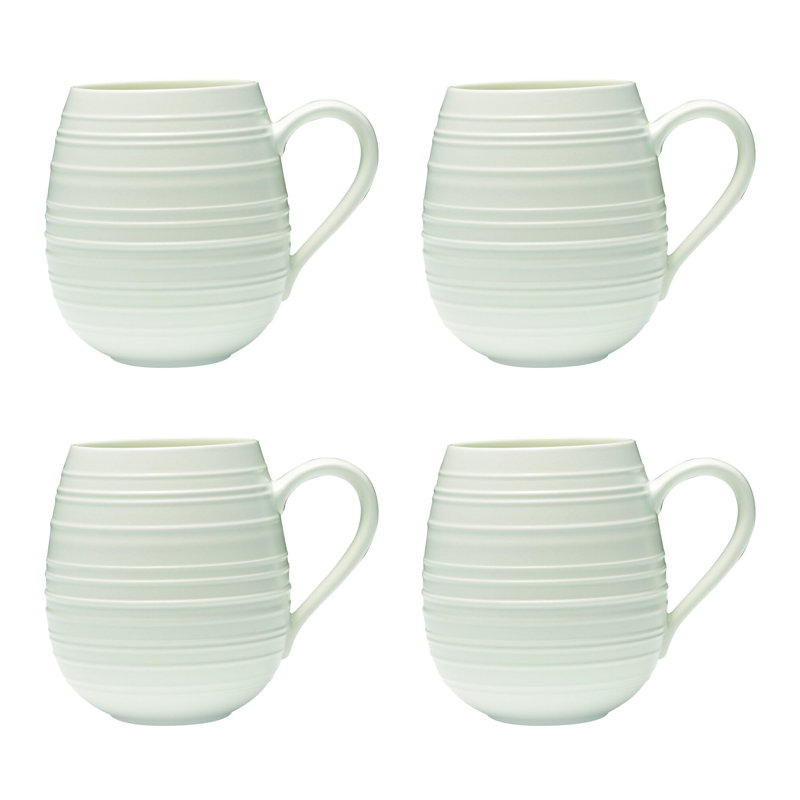 Mikasa Swirl Coupe 16 Piece Dinnerware Set, Service For 4, White