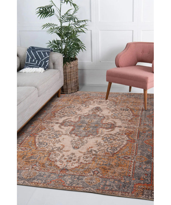 Tapis de couleur pastel décoratif à motif rétro Vintage, Rectangle 3 pi 8 po x 5 pi 3 po