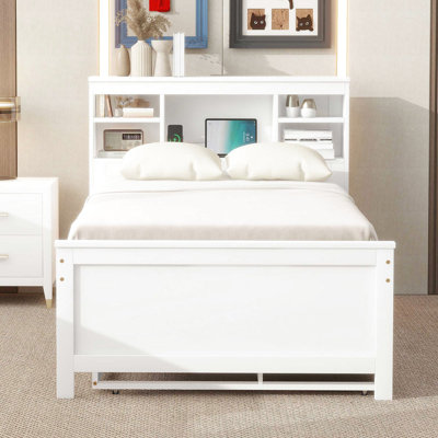 Lit simple avec 3 tiroirs et rangement pour tête de lit