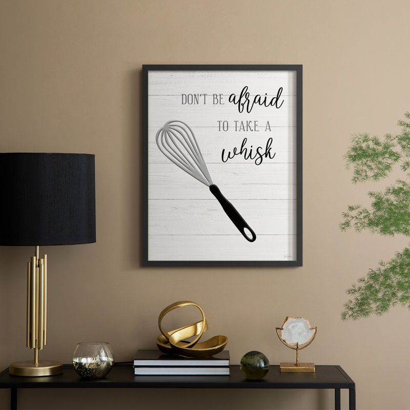 «Take A Whisk», reproduction encadrée - bois massif, H 11 po x l 9 po, Noir, noir, noir, noir