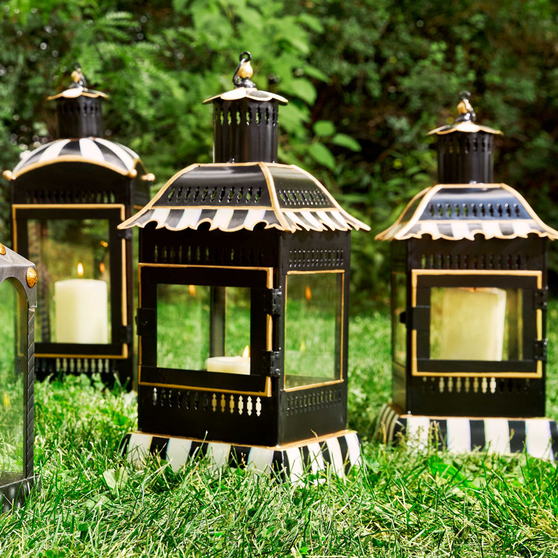 Courtly Stripe Large Candle Lantern