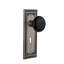 Black Porcelain Interior Mortise Door Knob with Mission Long Plate-1366903385