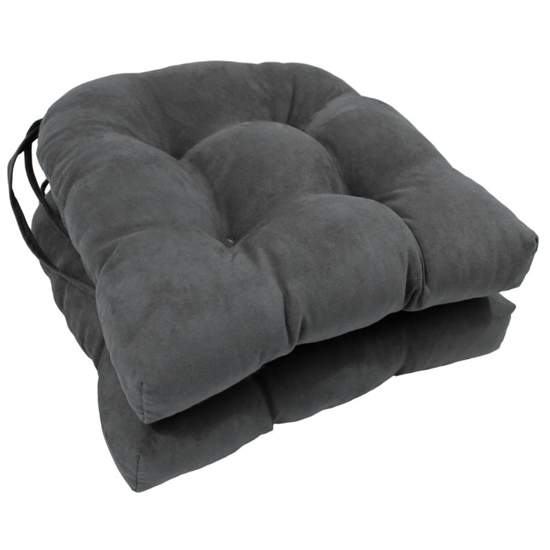 Coussin de chaise de salle à manger en microsuède pour l'intérieur, Gris