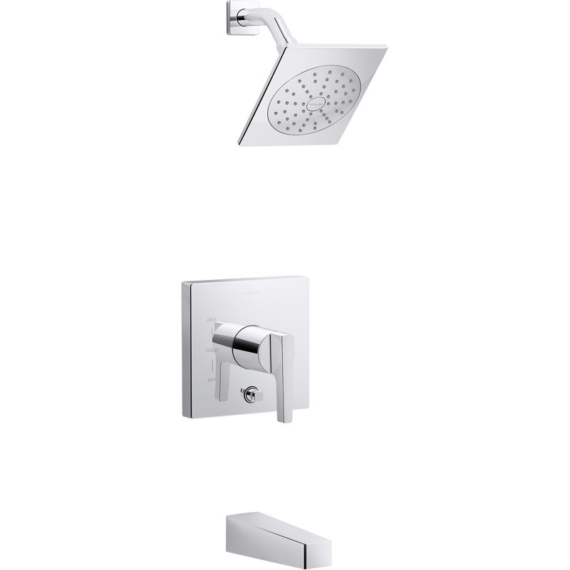 Honesty Rite-Temp Bath and Shower Trim with 1.75 Gpm Showerhead and Lever Handle, Polished Chrome