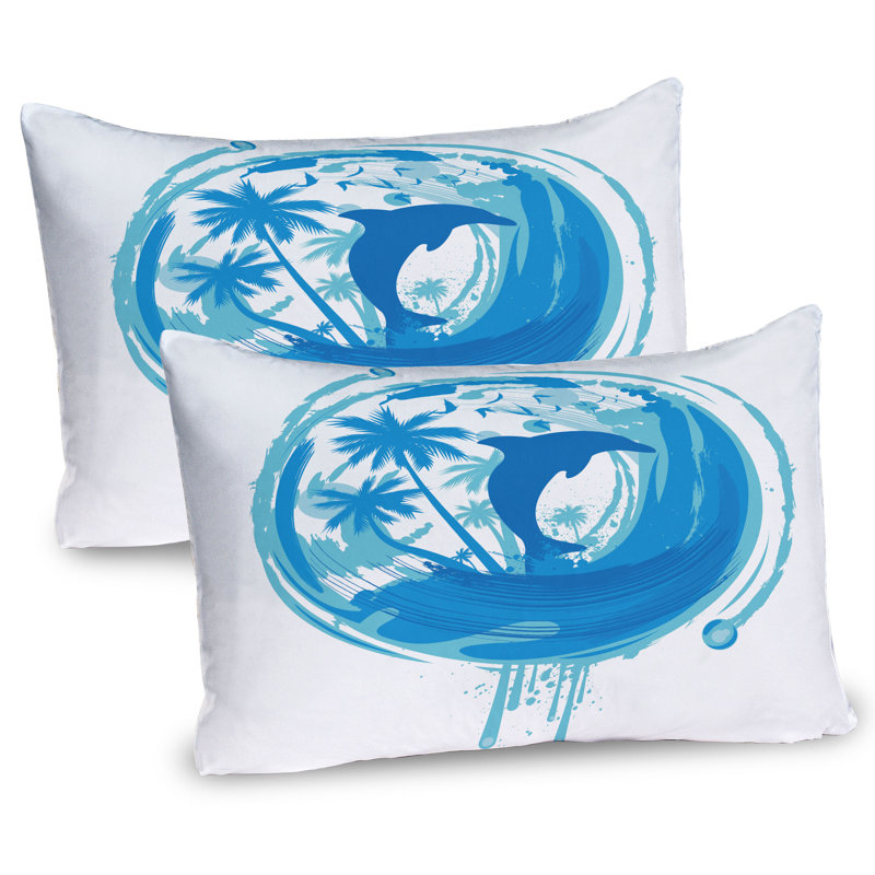 Ensemble de 2 taies décoratives à motif de dauphins Ambesonne 30 po x 20 po