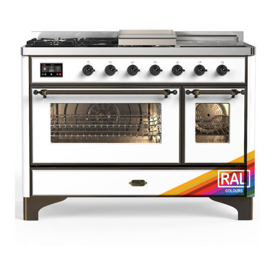 Majestic III Series 48 Inch Dual Fuel Range with 5 Sealed Burners, Griddle, Frenchtop in RAL (Natural Gas, Chrome Trim)