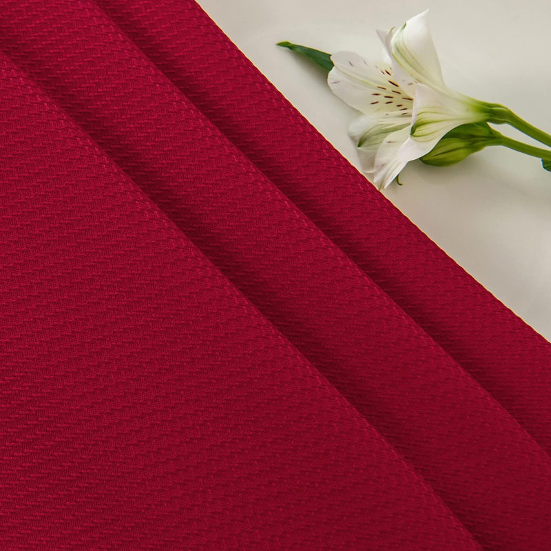 Grace Polyester Round Tablecloth, 90" L x 90" W, Red