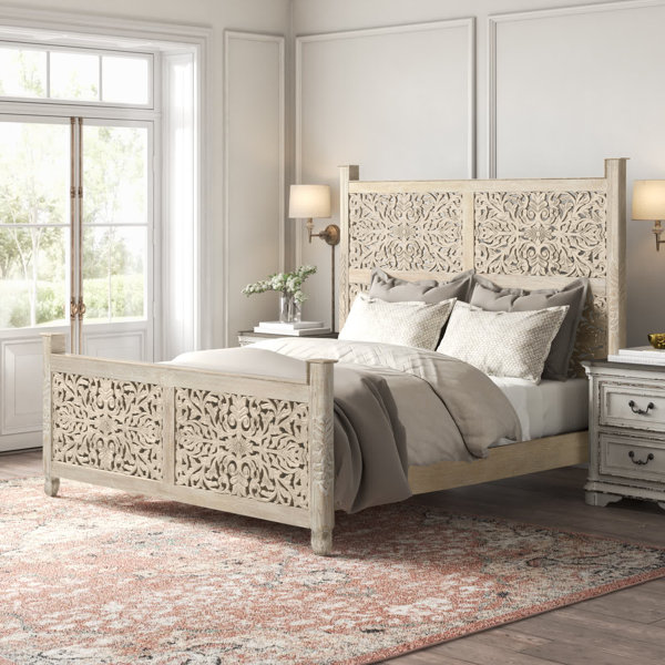 Lotus Wood Carved Bed Wayfair