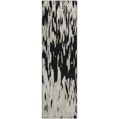 Premium Machine Washable Prisco Black Rug