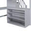 Lit mezzanine double gris avec bureau intégré et escalier - choix pratique de la chambre à coucher sur trois tablettes-280715745