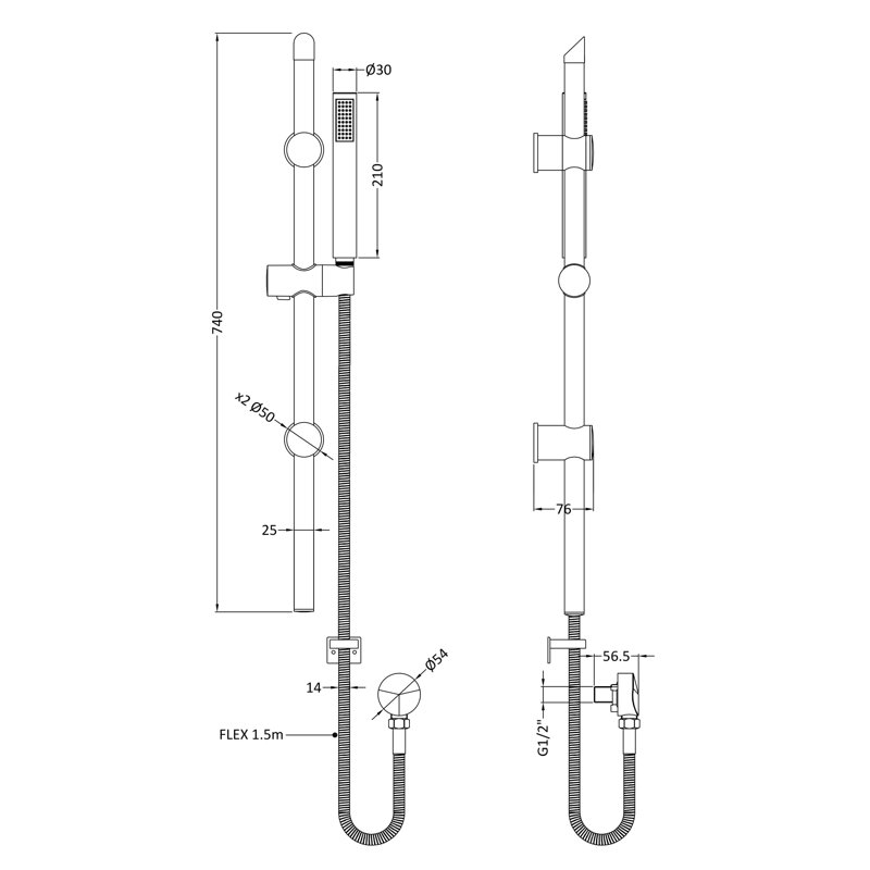 Complete Shower System with Handheld Shower Head