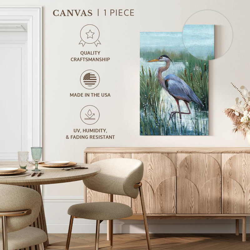 Brampt Marsh Heron II, 39" H x 26" W