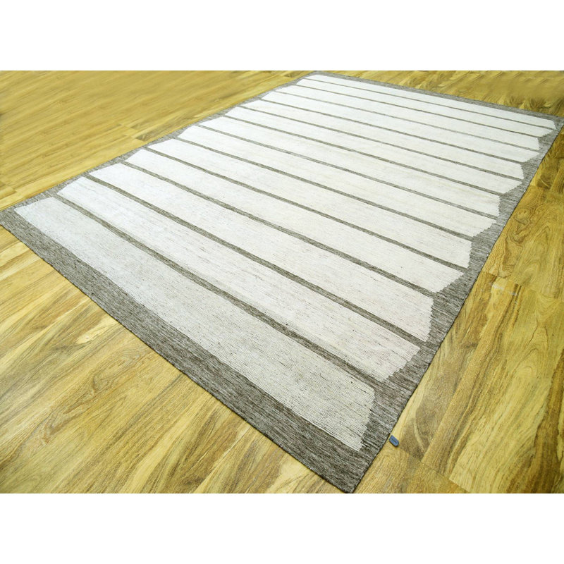 Tapis marocain en laine noué à la main 10 pi 1 po x 14 pi 2 po ivoire