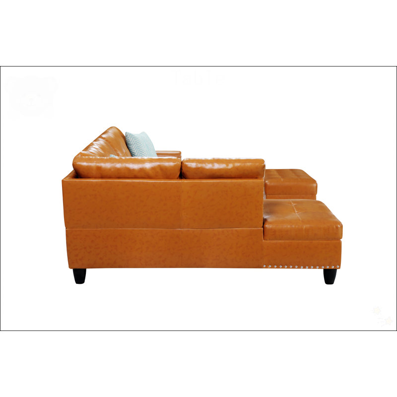Canapé modulaire en similicuir avec repose-pieds Irine